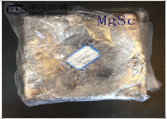 China Magnesium Scandium Mg30%Sc Alloy Hardener Mg Alloy Ingot For Grain Refining supplier