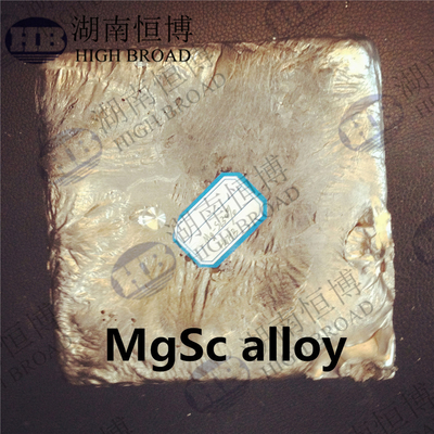 China ISO Magnesium Scandium Metal Mg2%Sc Mg5%Sc Mg30%Sc Master Alloy supplier