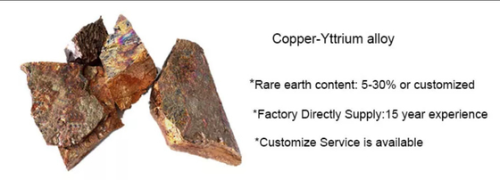 China Factory Supply CuY20 Copper Yttrium Master Alloy 99.9% Purity supplier