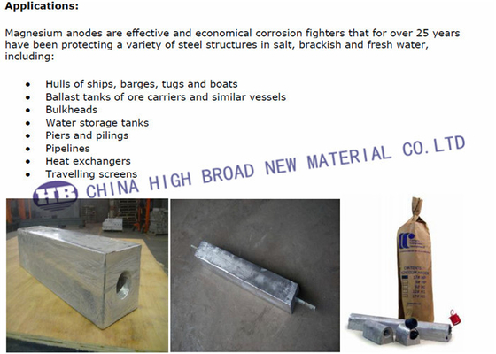 ASTM G97 sacrificial magnesium anode Hipotential Cathodic protection supplier