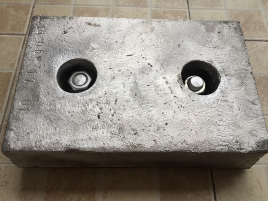 Marine Sacrificial Zinc Anode For Ship , Zinc Hull Anode ISO DNV BV Fit Marine supplier