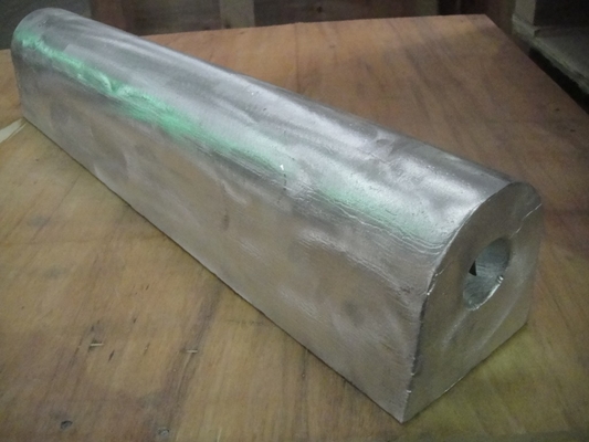 Custom Ingot CP ICCP Sacrificial Magnesium Aluminum Anode Alloy For Heater Treater Offshore Onshore Steel Construction supplier