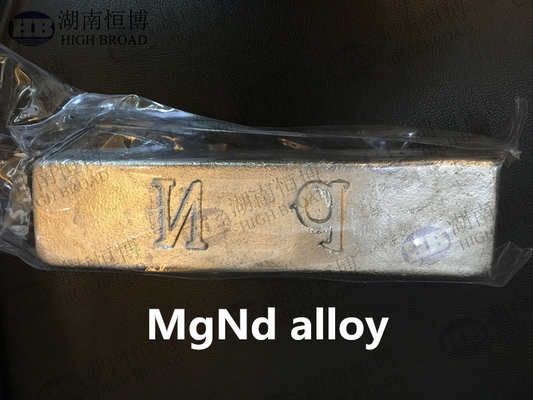 Master alloy Magnesium Neodymium MgNd alloy improve elongation strength supplier