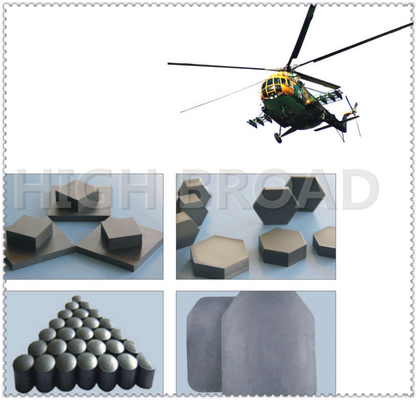 Silicon Bulletproof Plates Boron Carbide / SIC Ballistic Aircraft Armor Ceramic supplier