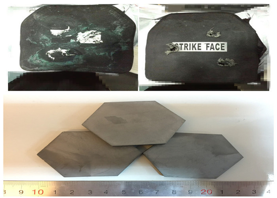 Ballistic Ceramic Plate Boron Ballistic Tiles / Silicon Carbide Ceramic Tiles For Square Hexgonal Rectangular Shape supplier