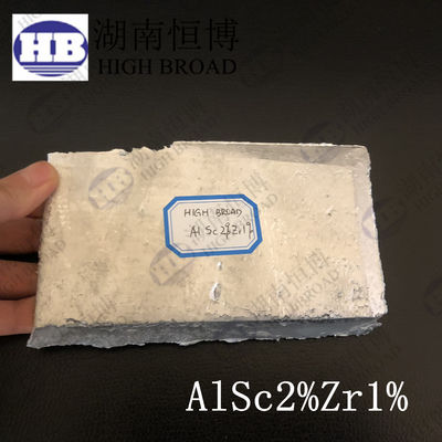 Aluminum Scandium Zirconium AlSc2%Zr1% master alloy ingot , Aluminum Scandium master alloy for grain refine supplier